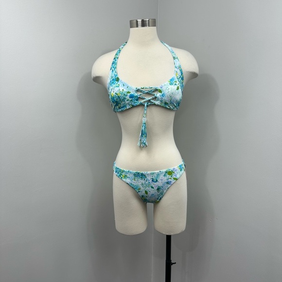 VS‎ Teal Floral Bikini Set - Picture 1 of 13